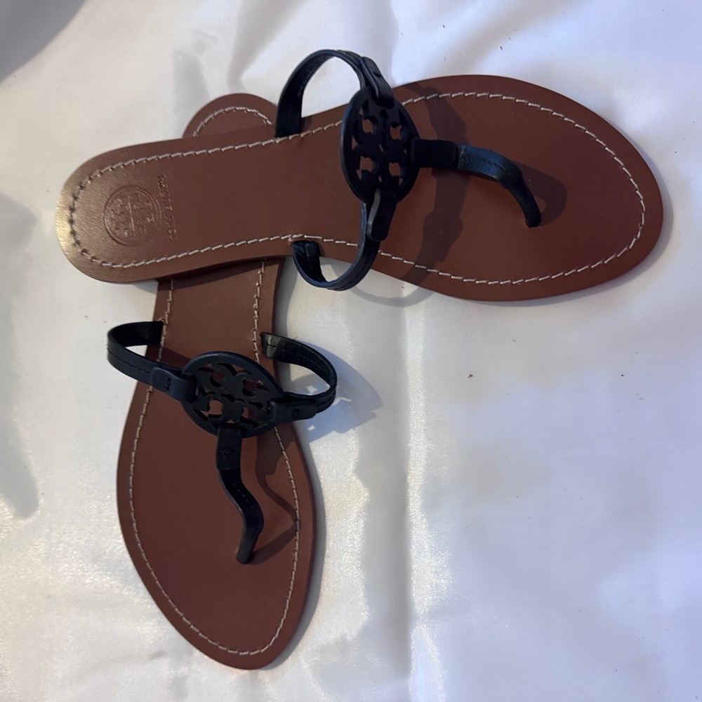 Tory Burch Black Leather Sandals
